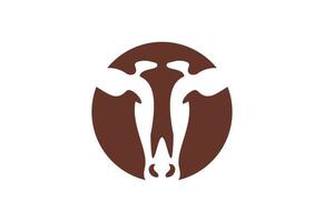 creatief koe hoofd logo ontwerp, vector ontwerp sjabloon