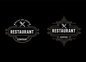 logo Sjablonen met gemonogrammeerd elementen en floreren ornamenten voor restaurants vector