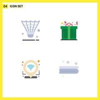 reeks van 4 modern ui pictogrammen symbolen tekens voor badminton controleren in shuttle doos plaats bewerkbare vector ontwerp elementen