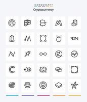 creatief cryptogeld 25 schets icoon pak zo net zo munt . . crypto munteenheid. plus. munt vector