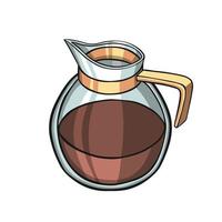 glas koffie pot voor kantoor, kleur vector illustratie