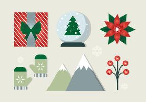 Gratis platte ontwerp Vector Christmas Elements