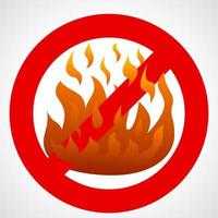 Nee brand. rood verbod teken met brand vlam geïsoleerd Aan wit achtergrond. vector illustratie