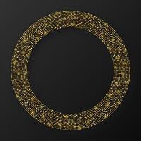 abstract goud gloeiend halftone stippel achtergrond. goud schitteren patroon in cirkel het formulier. cirkel halftone stippen. vector illustratie