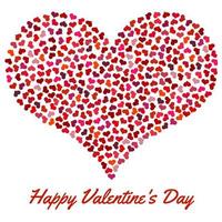 rood hart van klein harten. valentijnsdag dag achtergrond met hart Aan een wit achtergrond. symbool van liefde element voor bruiloft sjabloon. vector