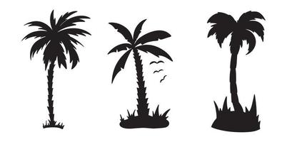 vector grafiek reeks van verschillend vormen silhouet palm bomen zwart