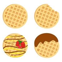 belgie ronde wafels set. vector illustratie