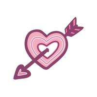 roze hart met pijl. pictogrammen vector illustraties.