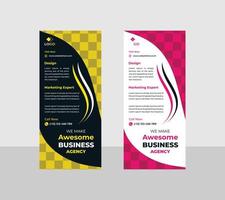 ontwerp uithangbord reclame brochure folder sjabloon oprollen banier ontwerp vector