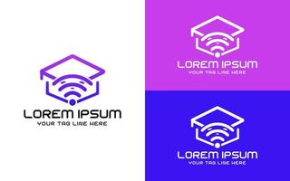 modern online aan het leren logo ontwerp vector