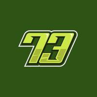 racing aantal 73 logo ontwerp vector