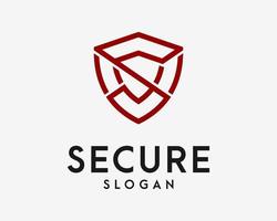 brief s schild bewaker veiligheid bescherming verdediging veiligheid lijn embleem insigne gemakkelijk vector logo ontwerp