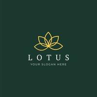 vector logo van gemakkelijk minimalistische lotus bloem schets. perfect voor spa, yoga, mode bedrijf. lijn stijl vector illustratie