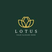 vector logo van gemakkelijk minimalistische lotus bloem schets. perfect voor spa, yoga, mode bedrijf. lijn stijl vector illustratie