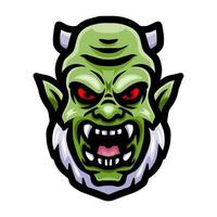 hoofd orc logo mascotte ontwerp vector