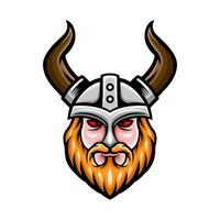 viking hoofd logo mascotte ontwerp vector