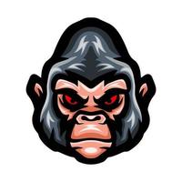 gorilla hoofd logo mascotte ontwerp vector