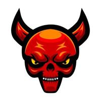 demon schedel hoofd logo mascotte ontwerp vector