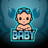 baby esport logo mascotte ontwerp vector