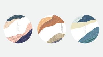 Japans achtergrond met lijn Golf patroon vector. abstract kunst sjabloon met meetkundig patroon. berg en oceaan voorwerp in oosters stijl. logo en icoon ontwerp. vector