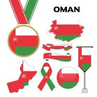 elementen verzameling met de vlag van Oman ontwerp sjabloon vector