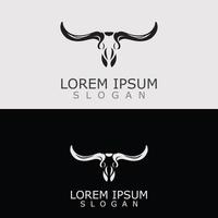 hoorns dier stier logo vector icoon sjabloon