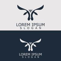 hoorns dier stier logo vector icoon sjabloon