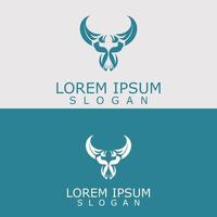 hoorns dier stier logo vector icoon sjabloon