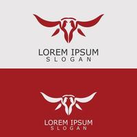 hoorns dier stier logo vector icoon sjabloon