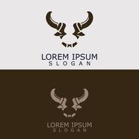 hoorns dier stier logo vector icoon sjabloon