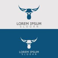 hoorns dier stier logo vector icoon sjabloon