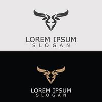 hoorns dier stier logo vector icoon sjabloon