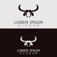 hoorns dier stier logo vector icoon sjabloon