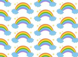 naadloos vector patroon regenboog en wolken en sterren