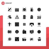 reeks van 25 modern ui pictogrammen symbolen tekens voor manager golf vakantie uitrusting zak bewerkbare vector ontwerp elementen