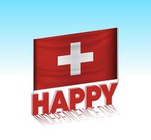 Zwitserland onafhankelijkheid dag. gemakkelijk Zwitserland vlag en aanplakbord in de lucht. 3d belettering sjabloon. klaar speciaal dag ontwerp bericht. vector