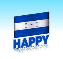 Honduras onafhankelijkheid dag. gemakkelijk Honduras vlag en aanplakbord in de lucht. 3d belettering sjabloon. klaar speciaal dag ontwerp bericht. vector