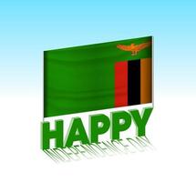 Zambia onafhankelijkheid dag. gemakkelijk Zambia vlag en aanplakbord in de lucht. 3d belettering sjabloon. klaar speciaal dag ontwerp bericht. vector