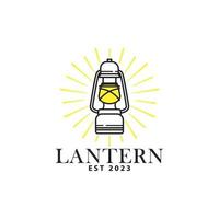 lantaarn klassiek logo lijn kunst stijl vector