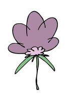 gemakkelijk bloem clip art. hand- getrokken bloemen tekening. voor afdrukken, web, ontwerp, decor, logo vector