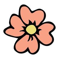 gemakkelijk bloem clip art. hand- getrokken bloemen tekening. voor afdrukken, web, ontwerp, decor, logo vector