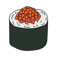 hand- getrokken sushi rollen clip art. Japans traditioneel keuken borden. Aziatisch voedsel vector