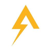 letter A met elektrisch logo vector