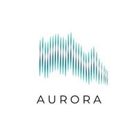 Aurora gemakkelijk illustratie logo met mooi kleur golven vector