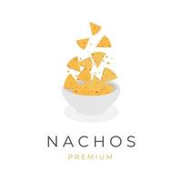 illustratie van nacho's tortilla chips in een kom vector