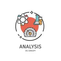 olie industrie analyse dun lijn icoon concept. vector