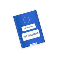 realistisch gedetailleerd 3d huisdier paspoort . vector