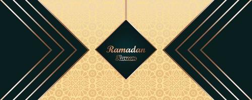 Ramadan kareem Islamitisch gouden luxueus achtergrond ontwerp. banier, uitnodiging, poster, kaart voor de viering van moslim gemeenschap festival. vector