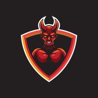 demon hoofd mascotte logo vector