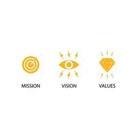missie visie .waarde logo vector